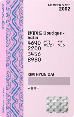 @ 카드 뒷면 - 현대카드 Boutique - Satin 